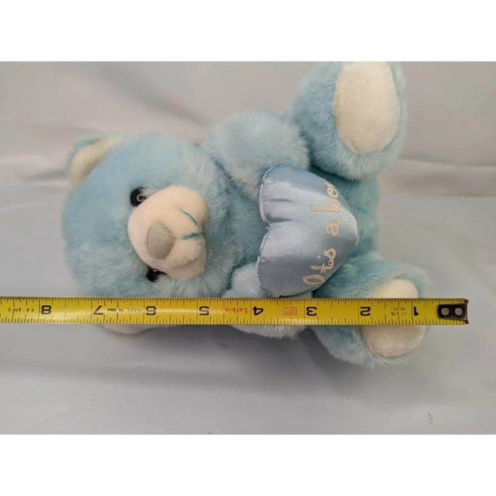 Fiesta America Wego Blue Bear Plush 8 I Its a Boy Heart‎ 1991 Stuffed Animal Toy